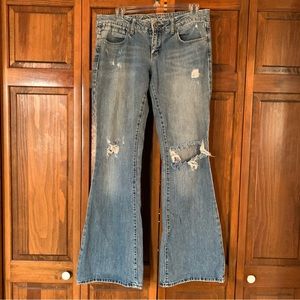 AE flare distressed jeans